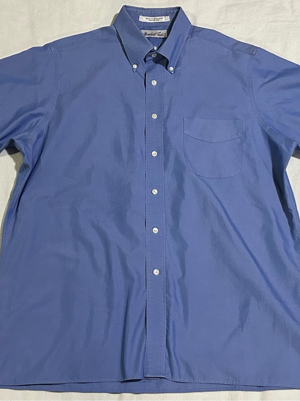 Men's Button-Down Casual Shirt in Blue - Tailored Oxford Style